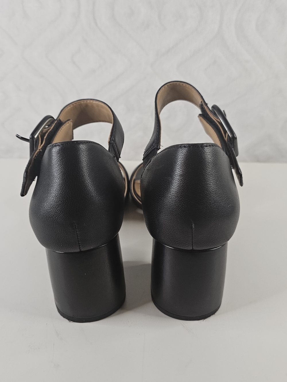 Vionic Black Block Heel Sandals with Ankle Buckle - Picture 2 of 11
